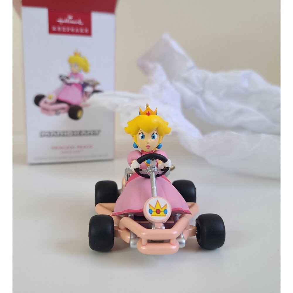 Hallmark Keepsake Princess Peach Mario Kart Ornament Pink & Yellow 2025